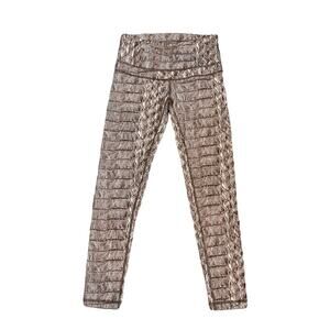 Varley Biona Cropped Tight Legging Pants in Tan Animal Print XS